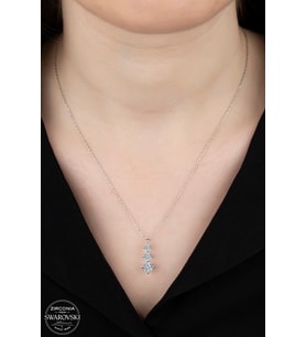 Union Swarovski Zirconia Kadın Üçlü Pırlanta Montür Gümüş Kolye