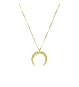 Hilal Tasarım Gold Renk 925 Ayar Gümüş Kadın Kolye