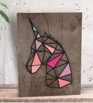 BK Gift Unicorn Tasarımlı Dekoratif Mini Kanvas Tablo 15x20cm-2