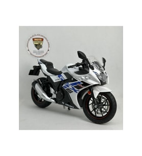 Suzuki GSX250R 1:12 Sesli Işıklı Diecast Motosiklet Modeli - Beyaz Mavi