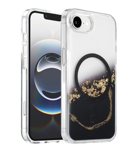 Onegif Apple iPhone 17E Lotus Simli Magsafe Kapak - Siyah
