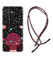 Huawei Nova Y70 Y90 Nova 9 SE  Kılıf Boyun Asklı Rasta Silikon Space Woman 1311