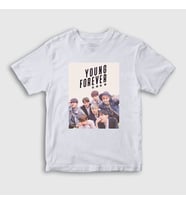 Presmono Unisex Çocuk Beyaz Young Forever K-Pop Monsta X T-Shirt 275312tt