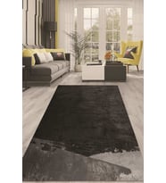 Dijital Kaymaz Taban Yıkanabilir Modern Renkli Salon Halısı Mutfak Halısı Yolluk ND-HT-923 (Siyah)