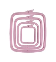 Nurge Pembe Renk Plastik Kare Kasnak 4'lü Set (Pembe)