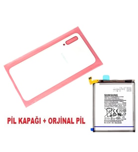 Tkgz Samsung Galaxy A70 A 705 Arka Pil Batarya Kapağı + PİL BEYAZ