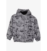 Breeze Erkek Çocuk Yağmurluk Güçlü Dinozorlar Desenli 1-6 Yaş, Füme Melanj