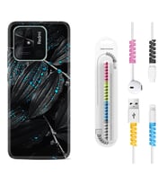 Xiaomi Poco X3 Pro M4 Pro X4 Pro C40 10C Kılıf Kablo Koruma Spiral Silikon Foid Green 1643