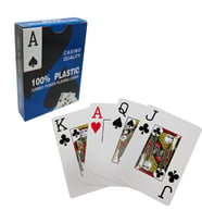 Mavi Pvc Plastik Su Geçirmez Jumbo Blackjack iskambil Oyun Kağıdı cin443mv