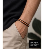 Braceon Ember – Siyah & Turuncu Çok Katmanlı Erkek Deri Bileklik