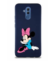 Huawei Mate 20 Lite Soft Premier Kapak Minnie Mouse-E Tasarımlı Silikon Kılıf - Lacivert (Şeffaf)