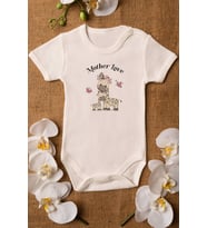 Mother Love Anne Ve Yavru Zürafa Organik Baskılı