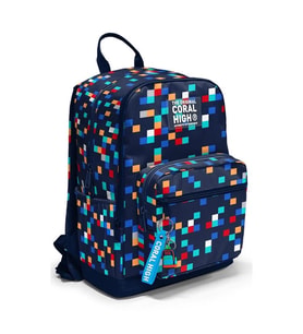 CORAL HIGH 33235 LACİVERT GEOMETRİK DESENLİ DÖRT BÖLMELİ SIRT ÇANTASI