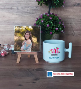 Kadın Sınıf Öğretmenine Hediye Fotoğraflı Dekoratif Taş, Kupa Bardak Beyaz Hediye Öğretmenler Günü Hediyesi (Model 12)