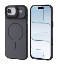 iPhone 17 Air Kılıf M-safe Şarj Özellikli Kamera Standlı Notron Kılıf (Siyah)