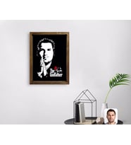 BK Gift Kişiye Özel Godfather Baba Tasarımlı Doğal Masif Ahşap Çerçeveli Tablo 45x65cm-1