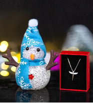 Led Işıklı Kardan Adam Ve Melek Kolye