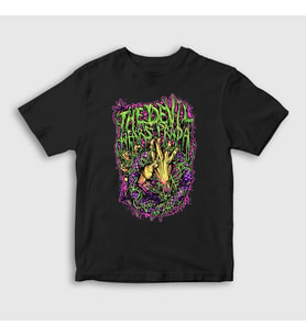 Presmono Unisex Çocuk Siyah Hands The Devil Wears Prada T-Shirt 423489tt