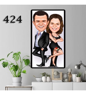 KİŞİYE ÖZEL KARİKATÜR ÇERÇEVE ajan çift