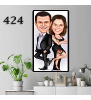 KİŞİYE ÖZEL KARİKATÜR ÇERÇEVE ajan çift