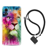 TCL 303 Kılıf Resimli Boyun Askılı İpli Desenli Silikon Colorfull Leon 2 1388