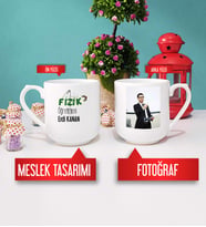 Fizik Öğretmenine Hediye Fizik Öğretmeni Kupa Bardak Oval Fotoğraflı