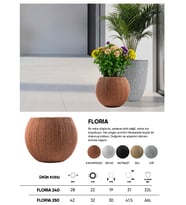 BOSTANN DEKORATİF SAKSI - FLORIA 250 - 66 LİTRE (Kahverengi)