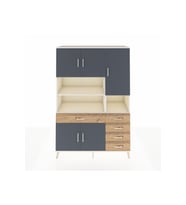 Hyperion Dolap 9 Raflı 5 Çekmeceli 5 Kapaklı 132x44x195 Aytaşı-Antrasit/Çam