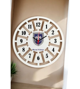 Hava Eğitim Komutanlığı Duvar Saati 40cm (Beyaz)