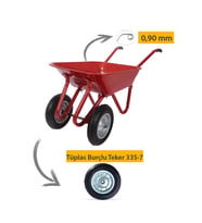 Kanat Plus İki Tekerlek Demonte El Arabası 0.90 mm Sac Tüplas Burçlu Teker