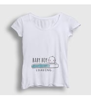 Presmono Kadın Beyaz Baby Boy Loading Yükleniyor Doğum Hamilelik T-Shirt 531381tt