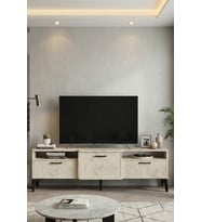 TV Sehpası 160 cm Kapaklı Raflı Televizyon Ünitesi Salon Oturma Odası TV Sehpa Mistral ATLANTİK