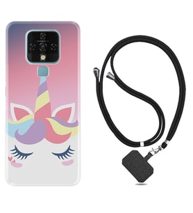 Tecno Camon 16 18P Pova Kılıf Boyun Askılı Silikon Sweety Unicorn 1737