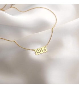 Minimal Yıl Kolye Sevgililer Günü Hediye 925K Gümüş (Gold)