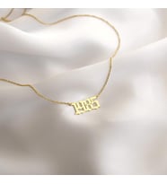 Minimal Yıl Kolye Sevgililer Günü Hediye 925K Gümüş (Gold)