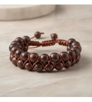 Dragon Jasper 8mm Çift Sıra Makrome Doğal Taş Bileklik