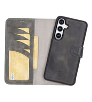 Bouletta Samsung Galaxy S24 Plus Uyumlu Deri Cüzdanlı Kılıf TN18 (Gri)