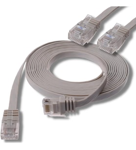 CAT6 Yassı Ethernet (Network, LAN) Kablosu Gri 1 metre