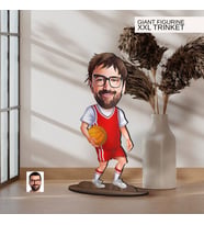 BK Gift Kişiye Özel Basketbol Karikatürlü Büyük Boy Ahşap Biblo-3, Arkadaşa Hediye , Sevgiliye Hediye, Kişiye Özel Biblolar