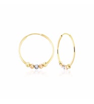 Halka Küpe Dorikalı Tricolor 14K Gold (Çok Renkli)