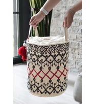 Yuvarlak Kilim Sepet, Saklama Kutusu, 37x30 cm, Şık ve Fonksiyonel