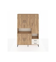 Arges Dolap 10 Raflı 2 Çekmeceli 5 Kapaklı 132x30x195 Çam-Çam/Aytaşı