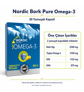 Nordic Bork Pure Omega-3 Balık Yağı 30 Yumuşak Kapsül