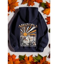 Arizona Baskılı Unisex Oversize Sweatshirt (Lacivert)