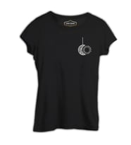 Mandala - Ay ve Güneş Siyah Kadın Tshirt