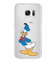 Samsung Galaxy S7 Kapak Donald Duck Tasarımlı Şeffaf Silikon Kılıf