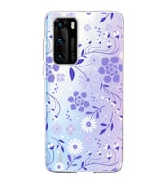 Huawei P40 Uyumlu Kapak Flowers Tasarımlı Şeffaf Silikon Kılıf