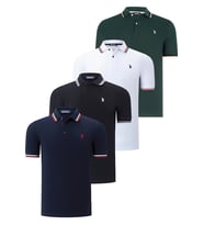 DÖRTLÜ SET T8594 DEWBERRY ERKEK T-SHIRT-SİYAH-BEYAZ-LACİVERT-NEFTİ (Karışık)