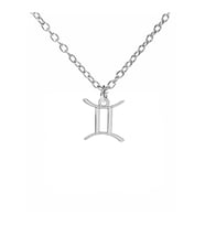 İkizler Burcu Sembol Kolye – 60 cm Zincirli, Zamak Kaplama Unisex Astrolojik Tasarım