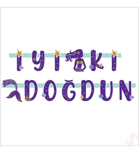 Pırıltılı Deniz Kızı İyiki Doğdun Banner, 2 mt (STD)